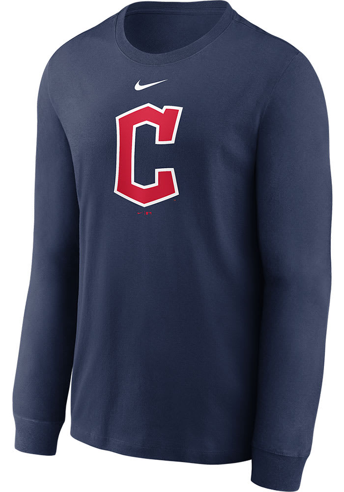 Nike Cleveland Guardians Navy Blue CORE LS T-SHIRT Long Sleeve T Shirt