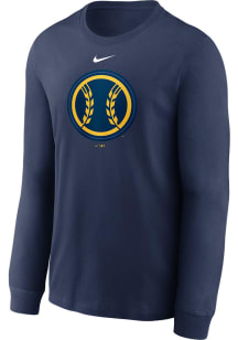 Nike Milwaukee Brewers Navy Blue CORE LS T-SHIRT Long Sleeve T Shirt