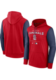Nike St Louis Cardinals Mens Red THERMA HOODIE Hood