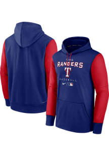 Nike Texas Rangers Mens Blue THERMA HOODIE Hood