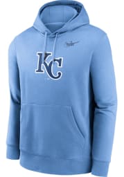 Nike Kansas City Royals Mens Light Blue COOP LOGO CLUB Long Sleeve Hoodie