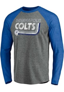 Indianapolis Colts Grey True Classics Varsity Raglan Long Sleeve Fashion T Shirt