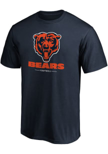 Chicago Bears Navy Blue Heart and Soul Short Sleeve T Shirt