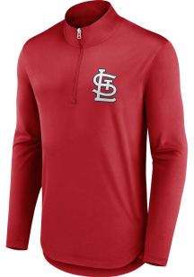 St Louis Cardinals Mens Red Poly QZ Long Sleeve 1/4 Zip Pullover