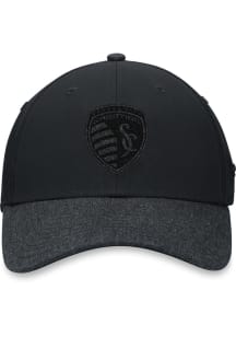 Sporting Kansas City Mens Black Tonal Iconic Structured Stretch Flex Hat