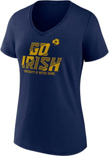 Notre Dame Fighting Irish Womens Navy Blue Home Field Win Short Sleeve T-Shirt