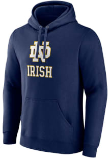 Notre Dame Fighting Irish Mens Navy Blue Primary Logo Long Sleeve Hoodie