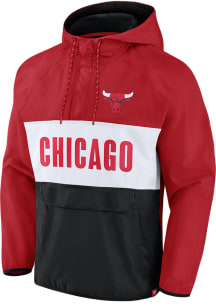 Chicago Bulls Mens Red Iconic Defender Anorak Pullover Jackets