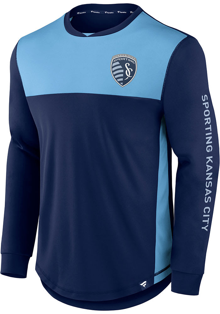 Sporting Kansas City Navy Blue POLY STRIKER Long Sleeve Fashion T Shirt