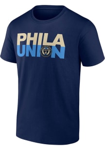 Philadelphia Union Navy Blue TEAM CHANT Short Sleeve T Shirt