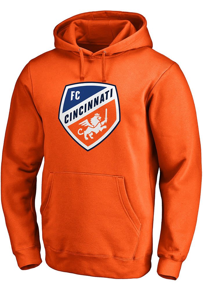 FC Cincinnati Mens Orange TEAM LOGO Long Sleeve Hoodie