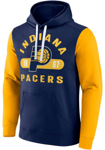 Indiana Pacers Mens Navy Blue Promo Cotton PO Long Sleeve Hoodie