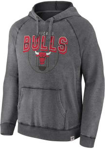 Chicago Bulls Mens Charcoal Team Classics Washed PO Long Sleeve Hoodie
