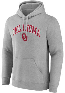 Oklahoma Sooners Mens Grey Arch Mascot Long Sleeve Hoodie