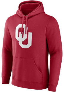 Oklahoma Sooners Mens Crimson Primary Logo Long Sleeve Hoodie