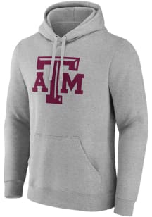 Texas A&amp;M Aggies Mens Grey Primary Logo Long Sleeve Hoodie