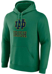 Notre Dame Fighting Irish Mens Green Fleece Name Drop Long Sleeve Hoodie