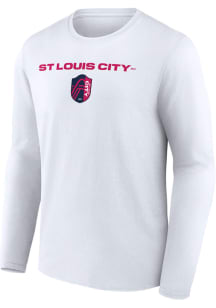 St Louis City SC White Wordmark Crest Long Sleeve T Shirt