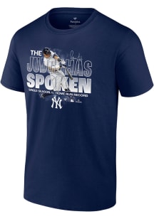 Aaron Judge  New York Yankees Navy Blue  Most Season Homeruns Short Sleeve T Shirt