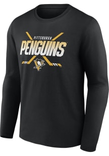 Pittsburgh Penguins Black Iconic Cotton Long Sleeve T Shirt