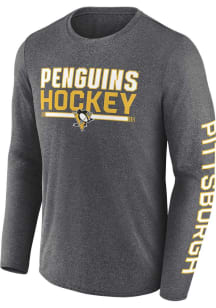 Pittsburgh Penguins Grey Iconic Synthetic Long Sleeve T-Shirt
