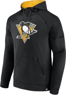Pittsburgh Penguins Mens Black Iconic Defender Pullover Hood