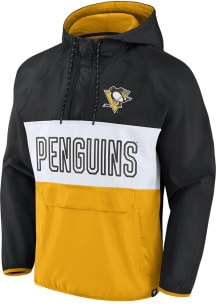 Pittsburgh Penguins Mens Black Iconic Defender Anorak Pullover Jackets
