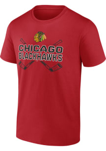 Chicago Blackhawks Red Cotton Short Sleeve T Shirt