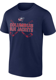 Columbus Blue Jackets Navy Blue Cotton Short Sleeve T Shirt