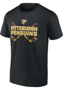 Pittsburgh Penguins Black Cotton Short Sleeve T Shirt