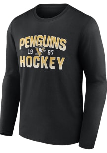 Pittsburgh Penguins Black Cotton Long Sleeve T Shirt