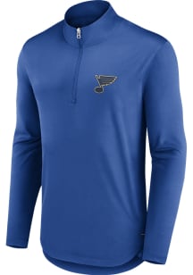 St Louis Blues Mens Blue Poly Long Sleeve 1/4 Zip Pullover