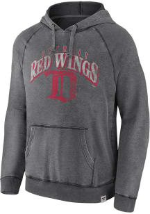 Detroit Red Wings Mens Charcoal True Classics Washed Long Sleeve Hoodie