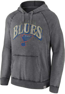 St Louis Blues Mens Charcoal True Classics Washed Long Sleeve Hoodie