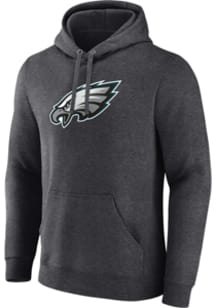 Philadelphia Eagles Mens Charcoal Primary Logo Long Sleeve Hoodie
