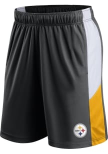Pittsburgh Steelers Mens Black CHAMPION RUSH Shorts