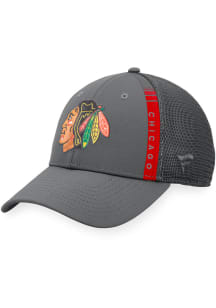 Chicago Blackhawks 2022 Authentic Pro Home Ice Trucker Adjustable Hat - Charcoal
