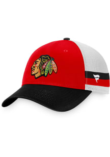 Chicago Blackhawks Breakaway Striped Trucker Adjustable Hat - Red