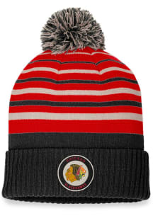 Chicago Blackhawks Red True Classic Retro Pom Cuff Mens Knit Hat