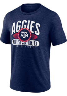 Texas A&amp;M Aggies Navy Blue Badge of Honor Short Sleeve Triblend Tee Short Sleeve Fashion T Shirt