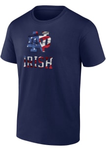 Notre Dame Fighting Irish Navy Blue Banner Wave Short Sleeve Tee Short Sleeve T Shirt