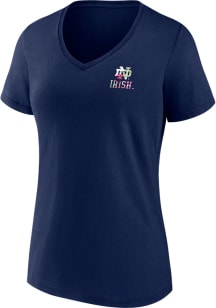 Notre Dame Fighting Irish Womens Navy Blue Mothers Day Short Sleeve T-Shirt