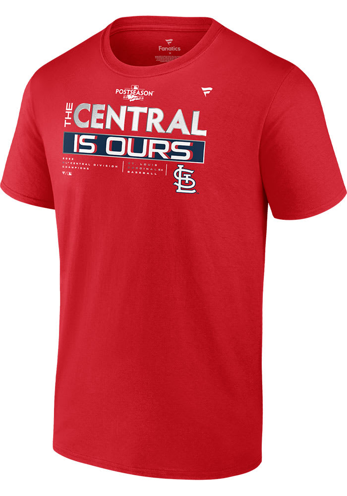 St Louis Cardinals Red 2022 Divison Champs Locker Room Short Sleeve T Shirt