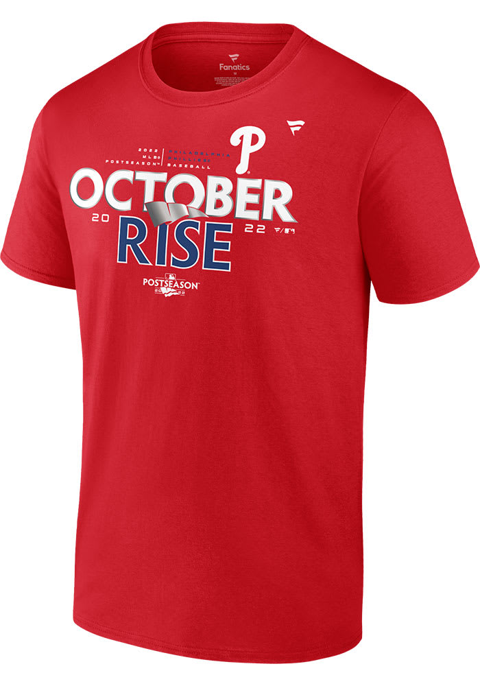 Philadelphia Phillies Red 2022 Post Season Participant Locker Room Short Sleeve T Shirt