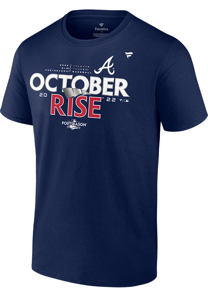 Atlanta Braves Navy Blue 2022 Post Season Participant Locker Room Short Sleeve T Shirt