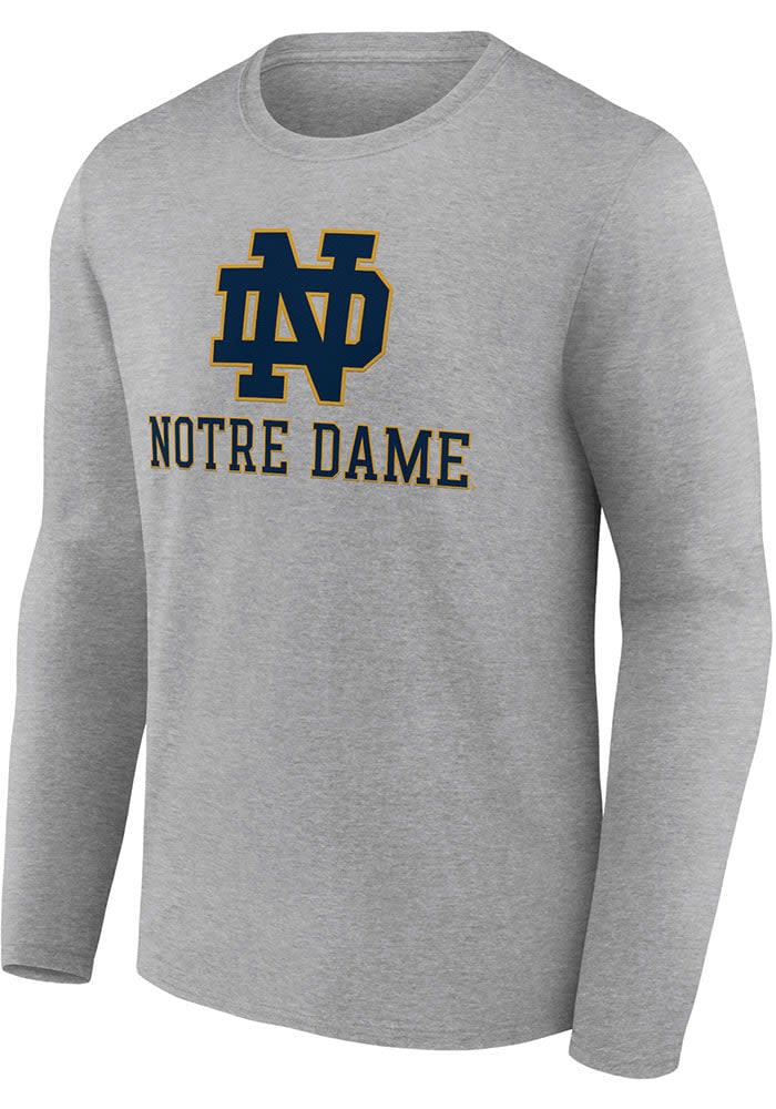 Notre Dame Fighting Irish Name Drop HEATHERGREY Long Sleeve T Shirt