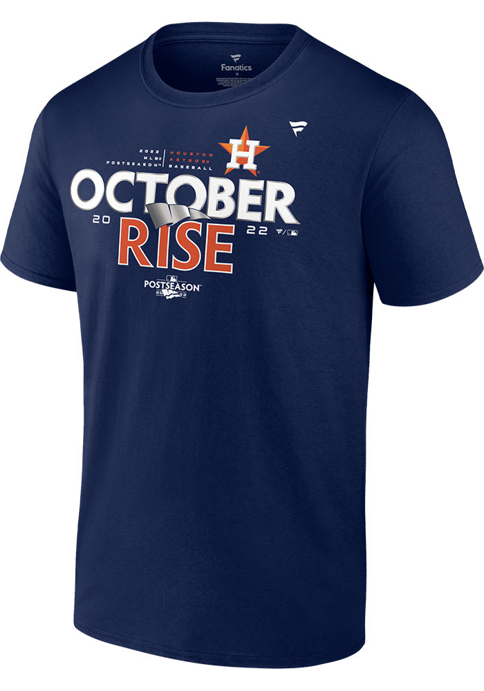 Houston Astros Navy Blue 2022 Post Season Participant Locker Room Short Sleeve T Shirt