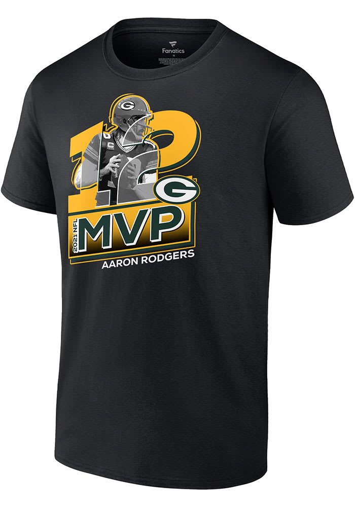 Aaron Rodgers Green Bay Packers Black MVP Short Sleeve Player T Shirt
