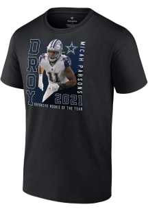 Micah Parsons Dallas Cowboys Navy Blue DEFENSIVE ROOKIE OF THE YEAR Short Sleeve Player T Shirt
