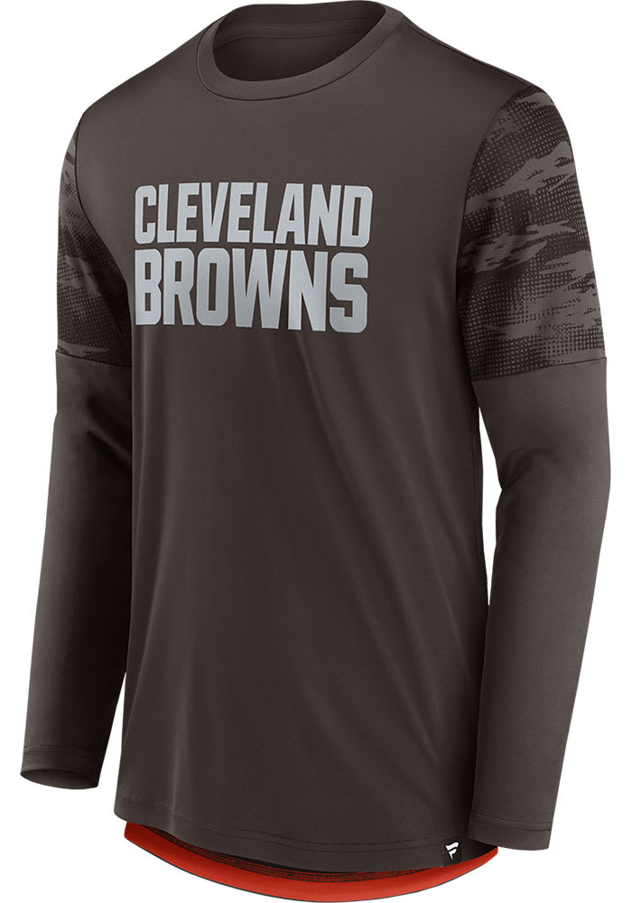 Cleveland Browns Brown DEFENDER JAQUARD Long Sleeve T-Shirt